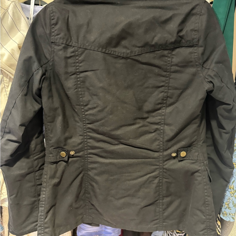 Barbour Black Utility Jacket with Patterned Lining - image 5